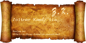 Zoltner Kamélia névjegykártya